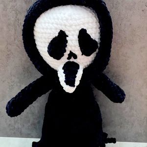 Handmade Crochet Cuddly Ghostface Plushie